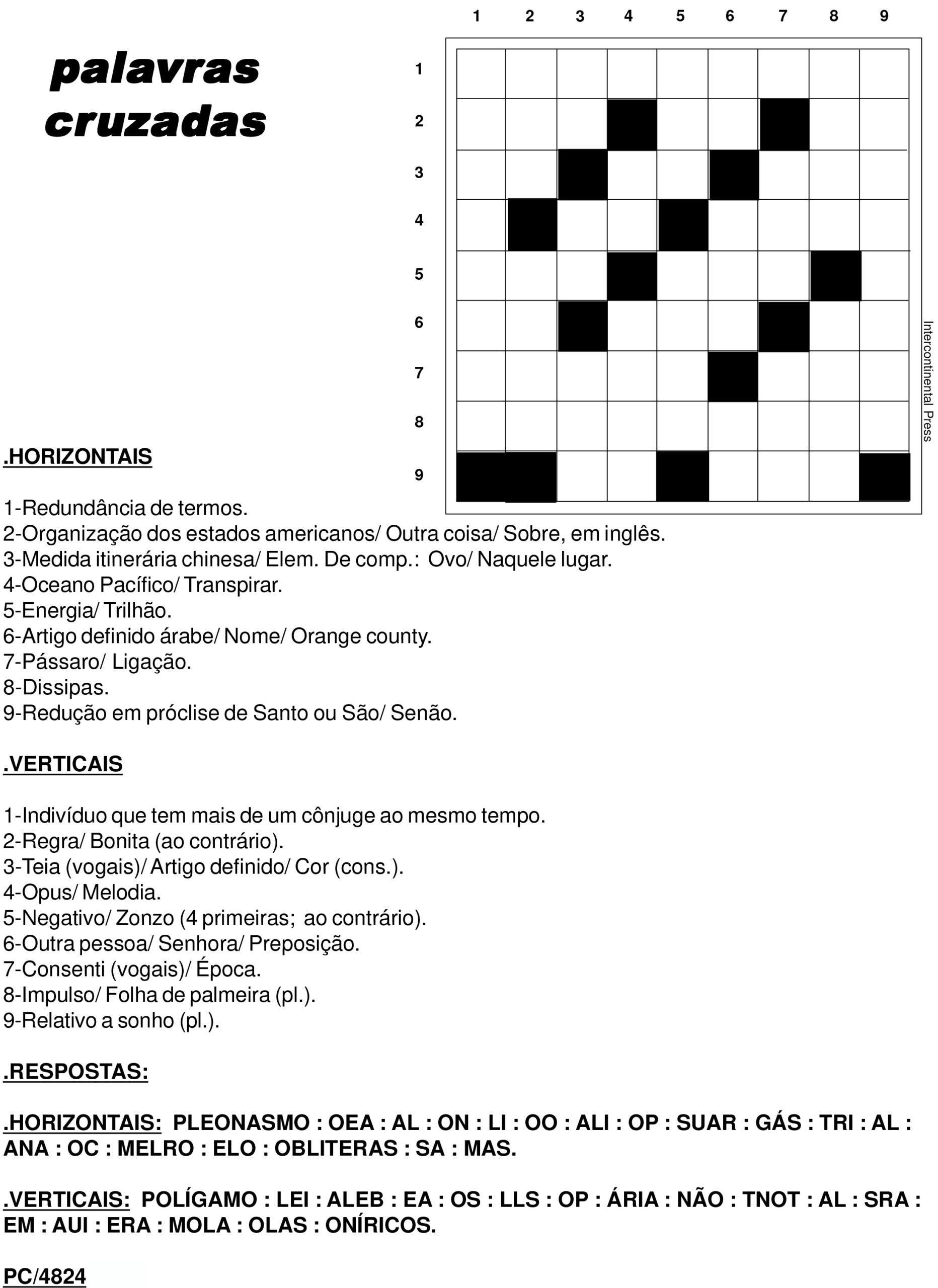 Sudoku Fácil Com Resposta Para Imprimir. Jogo Nº 9.